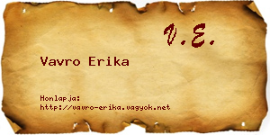 Vavro Erika névjegykártya